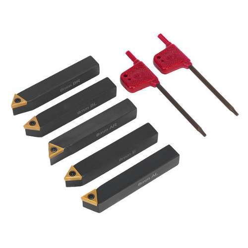 Indexable 8mm Lathe Turning Tool Set 5pc