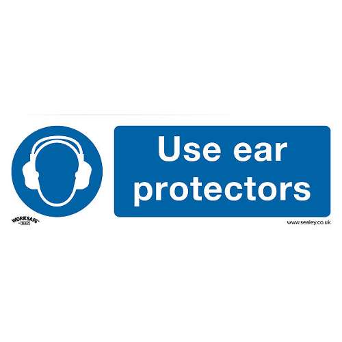 Mandatory Safety Sign - Use Ear Protectors - Self-Adhesive Vinyl