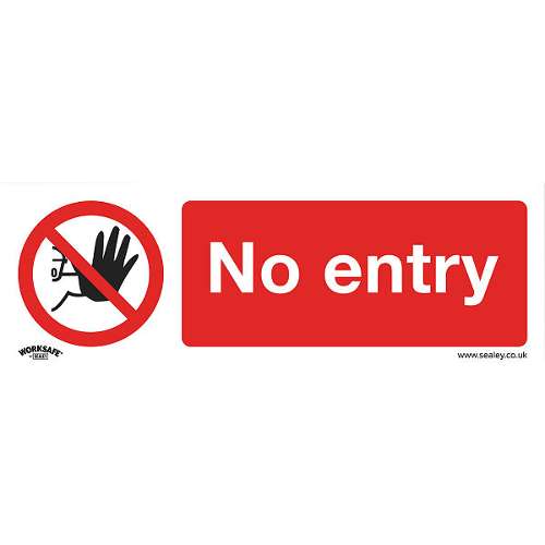 Prohibition Safety Sign - No Entry - Self-Adhesive Vinyl