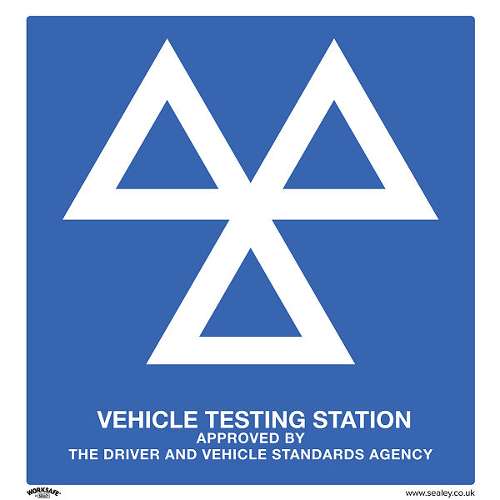 Warning Safety Sign - MOT Testing Station - Rigid Plastic - Pack of 10