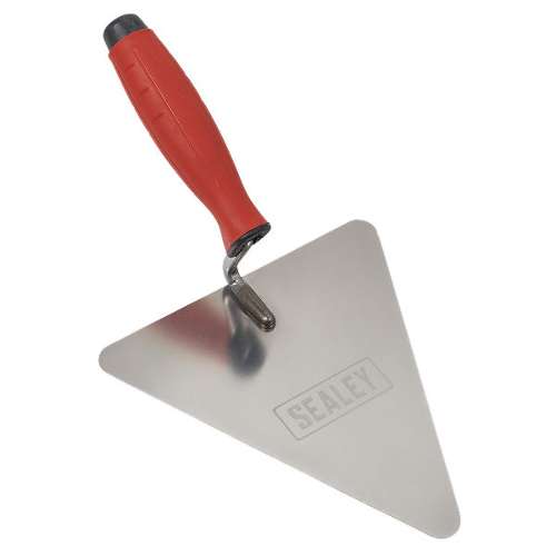 Stainless Steel Triangular Brick Trowel - Rubber Handle 180mm