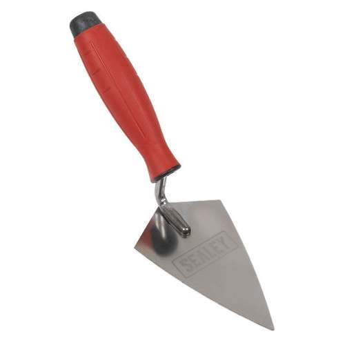 Stainless Steel Sharp Pointing Trowel - Rubber Handle - 140mm