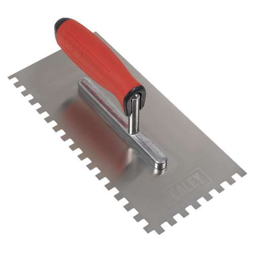 Stainless Steel 270mm Notch Trowel - Rubber Handle - 8mm