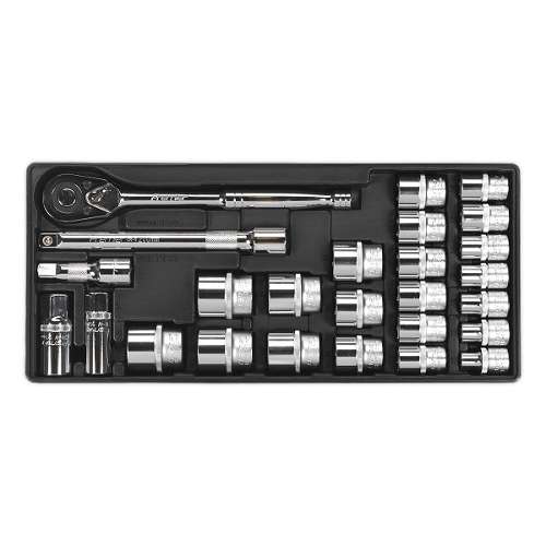 Tool Tray with Socket Set 26pc 1/2"Sq Drive