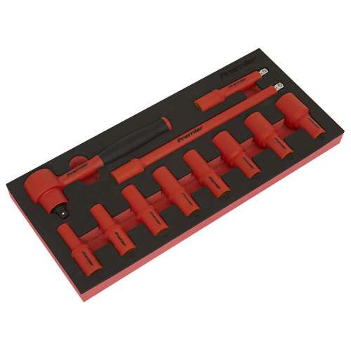 Insulated Socket Set with Tool Tray 11pc 3/8"Sq Drive - VDE Approved