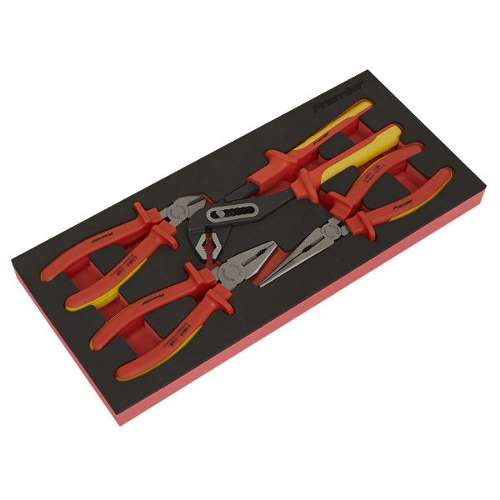 Insulated Pliers Set 4pc with Tool Tray - VDE Approved