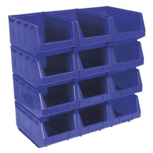 Plastic Storage Bin 210 x 355 x 165mm - Blue Pack of 12