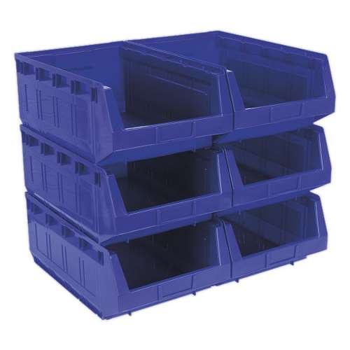 Plastic Storage Bin 310 x 500 x 190mm - Blue Pack of 6