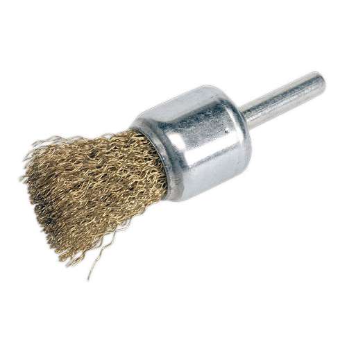 Flat Top Crimped Wire Decarbonising Brush &#216;25mm