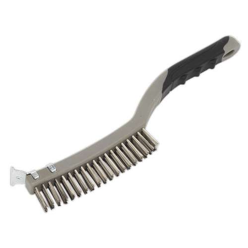 Wire Brush with Stainless Steel Fill & Scraper