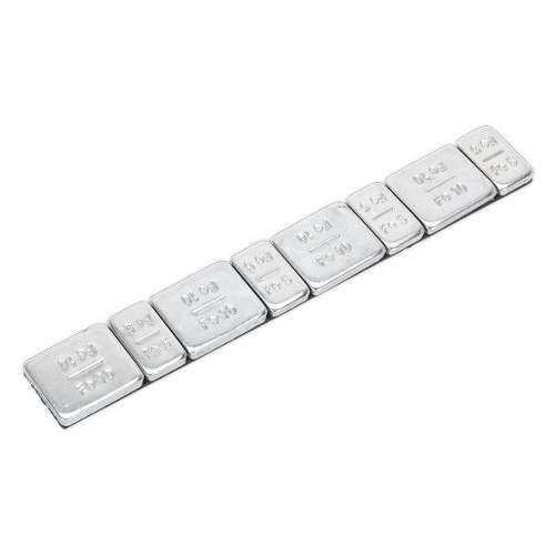 Wheel Weight 5 & 10g Adhesive Zinc Plated Steel Strip of 8 (4 x Each Weight) Pack of 100