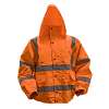 Hi-Vis Orange Jacket with Quilted Lining & Elasticated Waist - XX-Large