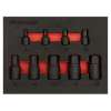 Low Profile Impact Hex Socket Bit Set 1/4" & 3/8" Sq Drive 9pc - Metric