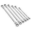 Flexi-Head Double End Ratchet Ring Spanner Set 6pc Extra-Long Metric