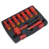 Insulated Socket Set 9pc 3/8"Sq Drive 6pt WallDrive&#174; VDE Approved