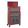 Topchest, Mid-Box & Rollcab 9 Drawer Stack - Red