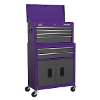 Topchest & Rollcab Combination 6 Drawer with Ball-Bearing Slides - Purple/Grey & 170pc Tool Kit