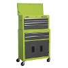 6 Drawer Topchest & Rollcab Combination with Ball-Bearing Slides - Green/Grey & 170pc Tool Kit