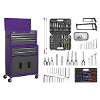 Topchest & Rollcab Combination 6 Drawer with Ball-Bearing Slides - Purple/Grey & 170pc Tool Kit