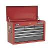 Topchest 9 Drawer with Ball-Bearing Slides - Red/Grey & 205pc Tool Kit