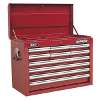 Topchest 10 Drawer with Ball-Bearing Slides - Red & 140pc Tool Kit