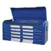 Topchest 4 Drawer Wide Retro Style - Blue with White Stripes