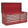 Topchest 10 Drawer with Ball-Bearing Slides Heavy-Duty - Red