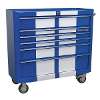 Rollcab 6 Drawer Wide Retro Style - Blue with White Stripes