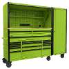 15 Drawer 1549mm Mobile Trolley with Wooden Worktop, Hutch, 2 Drawer Riser & Side Locker