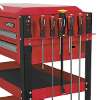 Heavy-Duty Mobile Tool & Parts Trolley 2 Drawers & Lockable Top - Red