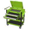 Heavy-Duty Mobile Tool & Parts Trolley 2 Drawers & Lockable Top - Green