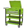 Heavy-Duty Mobile Tool & Parts Trolley 2 Drawers & Lockable Top - Green