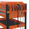 Heavy-Duty Mobile Tool & Parts Trolley 2 Drawers & Lockable Top - Orange