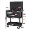 Heavy-Duty Mobile Tool & Parts Trolley with 4 Drawers & Lockable Top - Black