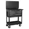 Heavy-Duty Mobile Tool & Parts Trolley with 4 Drawers & Lockable Top - Black