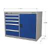 Industrial Cabinet/Workstation 5 Drawer & 1 Shelf Locker