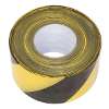 Hazard Warning Barrier Tape 80mm x 100m Black/Yellow Non-Adhesive