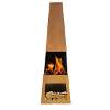 Dellonda Outdoor Chiminea Fireplace Heater Firewood Storage - Corten Steel