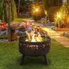 Dellonda Deluxe Firepit Fireplace Outdoor Patio Heater, Cooking Grill & Poker