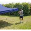 Dellonda Premium 3 x 3m Pop-Up Gazebo, PVC Coated, Water Resistant Fabric, Supplied with Carry Bag, Rope, Stakes & Weight Bags - Blue Canopy