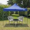 Dellonda Premium 3 x 3m Pop-Up Gazebo, PVC Coated, Water Resistant Fabric, Supplied with Carry Bag, Rope, Stakes & Weight Bags - Blue Canopy