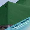 Dellonda Premium 3 x 3m Pop-Up Gazebo, PVC Coated, Water Resistant Fabric, Supplied with Carry Bag, Rope, Stakes & Weight Bags - Dark Green Canopy