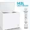 Baridi Freestanding Chest Freezer, 142L Capacity, Garages and Outbuilding Safe, -12 to -24�C Adjustable Thermostat with Refrigeration Mode, White