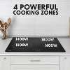 Baridi 60cm Built-In Induction Hob with 4 Cooking Zones, Black Glass, 6800W with 9 Power Settings, Touch Controls & Timer, Hardwired