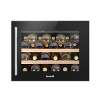 Baridi 60cm Built-In 36 Bottle Wine Cooler with Beech Wood Shelves and Internal LED Light, Black