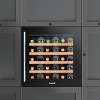 Baridi 60cm Built-In 36 Bottle Wine Cooler with Beech Wood Shelves and Internal LED Light, Black