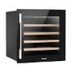 Baridi 60cm Built-In 36 Bottle Wine Cooler with Beech Wood Shelves and Internal LED Light, Black