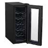 Baridi 12 Bottle Wine Cooler with Digital Touch Screen Controls & LED Light, Black