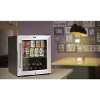 Baridi 50L Tabletop Drinks Fridge, Mini Beer Cooler, Glass Door, Stainless Steel