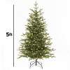 Dellonda Pre-Lit 5ft Hinged Christmas Tree with Warm White LED Lights & PE/PVC Tips - DH80